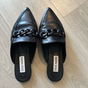 Steve Madden Black Chain Detail Women's mules